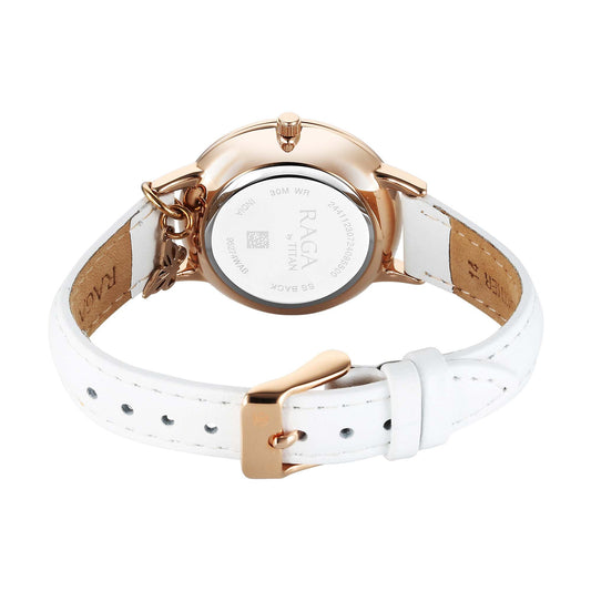 Titan Raga Showstopper Quartz Analog Mother Of Pearl Dial Metal Strap Watch For Women