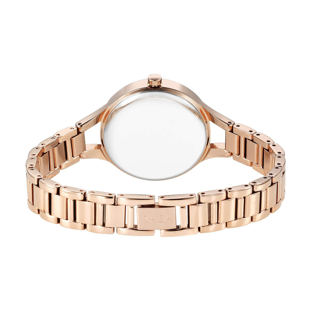 Titan Raga Showstopper Quartz Analog Mother Of Pearl Dial Metal Strap Watch For Women