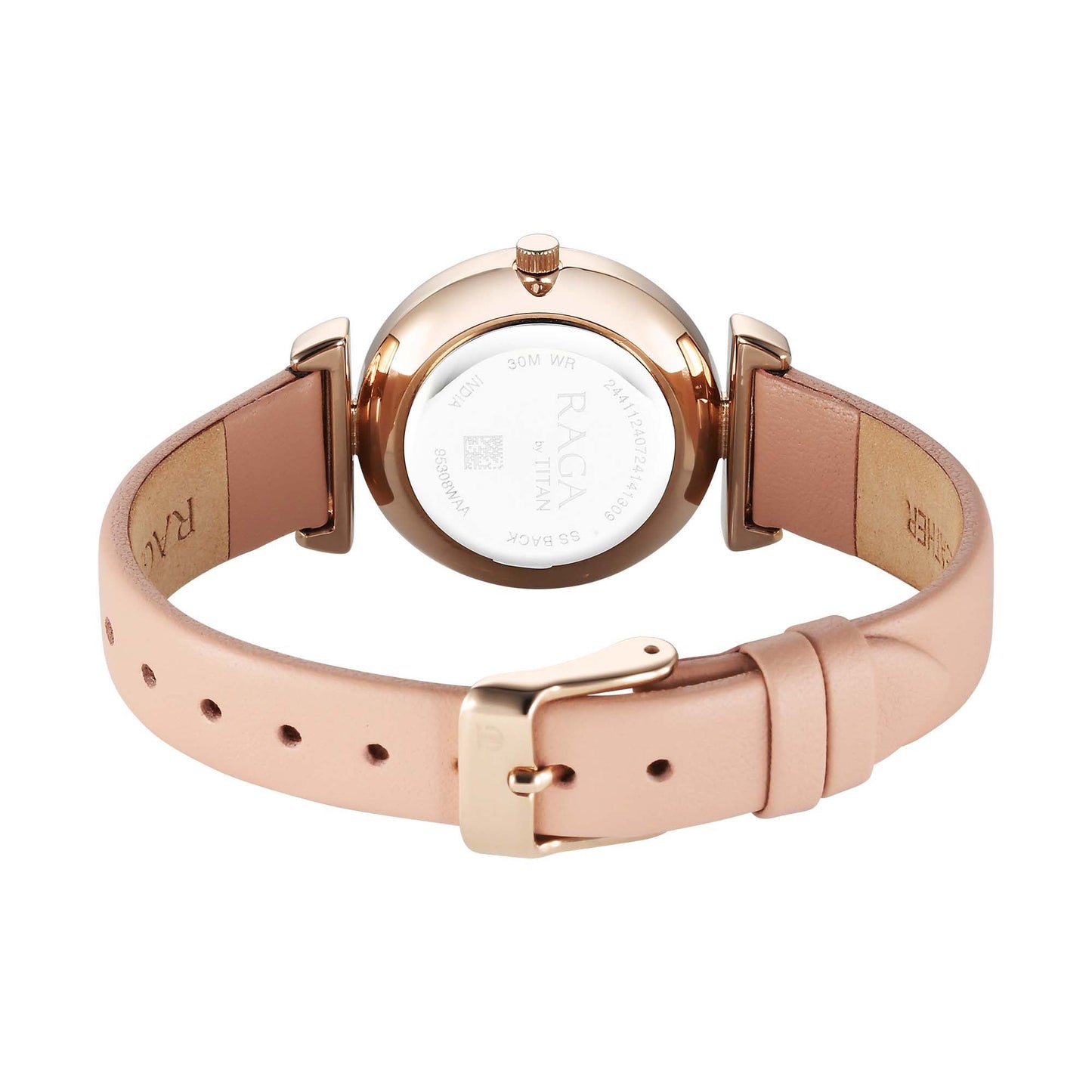 Titan Raga Showstopper Quartz Analog Pink Dial Leather Strap Watch For Women
