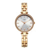 Titan Raga Showstopper Silver Dial Rose Gold Metal Strap Analog Watch for Women