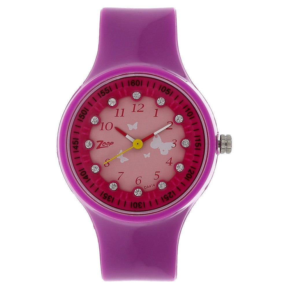 Zoop By Titan Quartz Analog Pink Dial PU Strap Watch for Kids