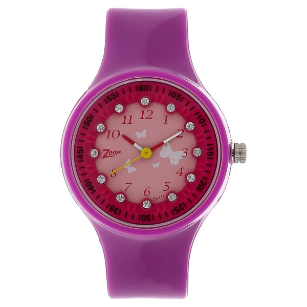 Zoop By Titan Quartz Analog Pink Dial PU Strap Watch for Kids
