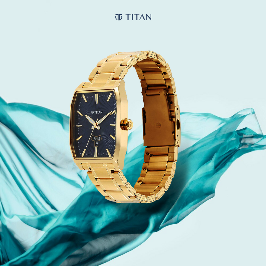 Titan Regalia Opulent Black Dial Watch for Men