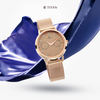 Titan Sparkle Beige Dial Analog Multi Function Watch for Women