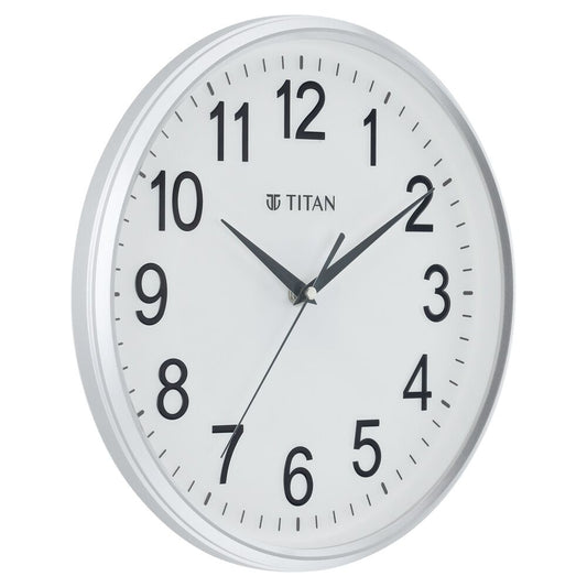 Titan 30cm White faced Silent Wall Clock for Modern Homes