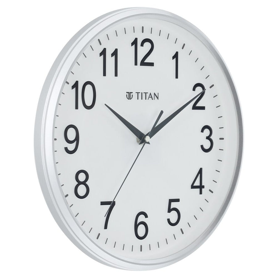 Titan 30cm White faced Silent Wall Clock for Modern Homes