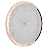 Titan Classic White Metallic Finish Wall Clock with Silent Sweep Technology - 30 cm x 30 cm (Medium)