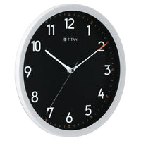 Titan Contemporary Black Wall Clock with Silent Sweep Technology - 30 cm x 30 cm (Medium)