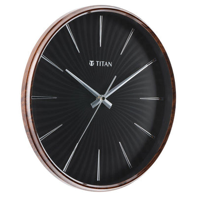 Titan Contemporary Balck Wall Clock - 32.5 cm x 32.5 cm (Medium)
