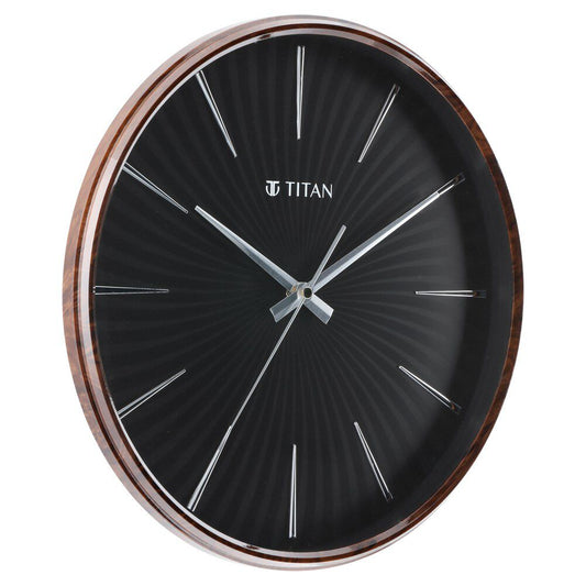Titan Contemporary Balck Wall Clock - 32.5 cm x 32.5 cm (Medium)