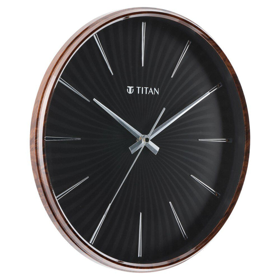 Titan Contemporary Balck Wall Clock - 32.5 cm x 32.5 cm (Medium)