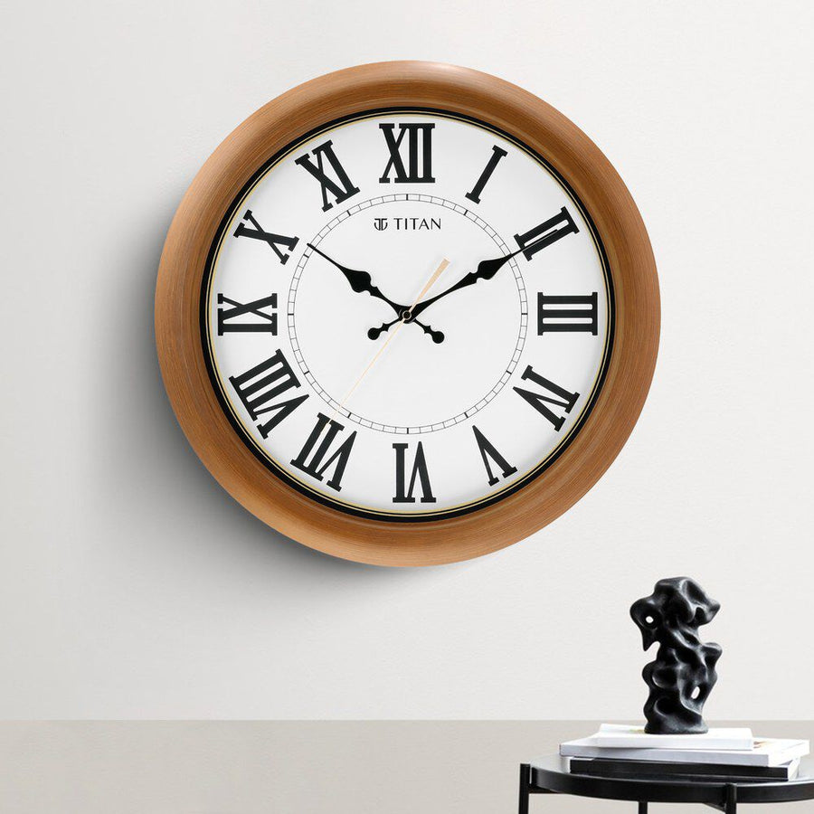 Titan Classic White Wall Clock with Silent Sweep Technology - 42 cm x 42 cm (Large)
