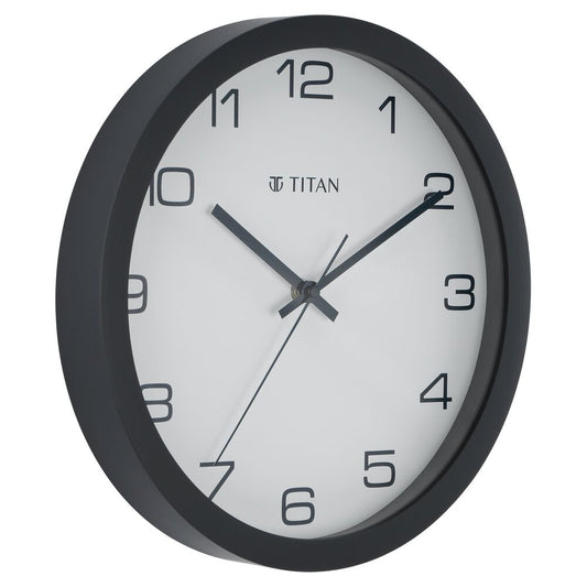 Titan Tranquil Modern 30cm White Wall Clock with Silent Sweep Tech for the Serene Home