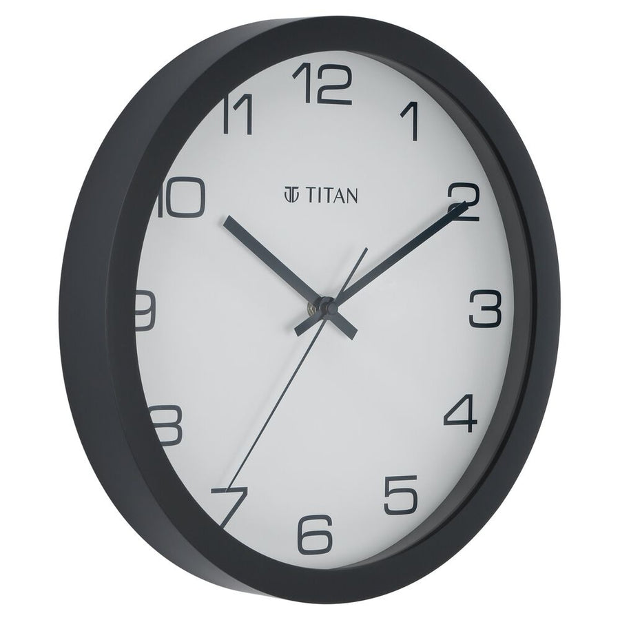 Titan Tranquil Modern 30cm White Wall Clock with Silent Sweep Tech for the Serene Home