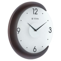 Titan Wooden Half Moon Wall Clock with Glass Dial - 32 cm x 31 cm (Medium)