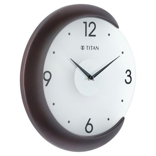 Titan Wooden Half Moon Wall Clock with Glass Dial - 32 cm x 31 cm (Medium)