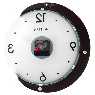 Titan Wooden Half Moon Wall Clock with Glass Dial - 32 cm x 31 cm (Medium)