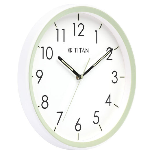 Titan 32.5 cm Green-Lume Wall Clock: Stylish Nighttime Illumination