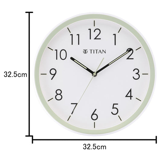 Titan 32.5 cm Green-Lume Wall Clock: Stylish Nighttime Illumination