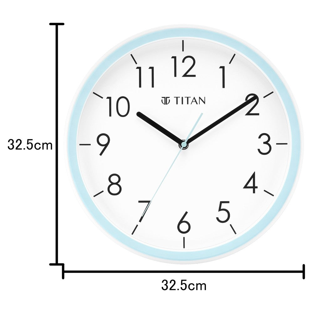 Contemporary White Dial Blue Color Silent Sweep Technology - 32.5 cm x 32.5 cm (Medium)