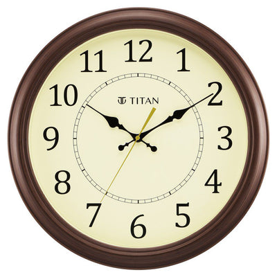 Titan Classic 42 cm Off-White Wall Clock: Silent Serenity