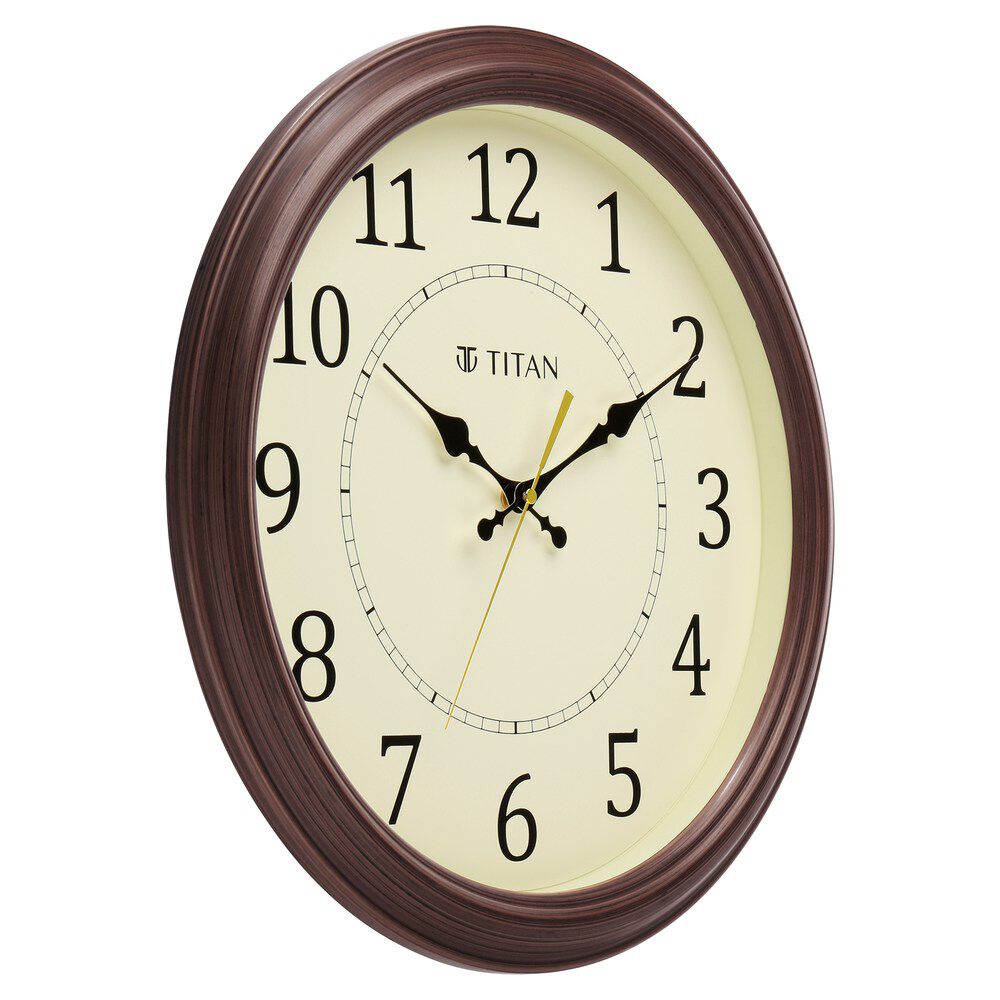 Titan Classic 42 cm Off-White Wall Clock: Silent Serenity